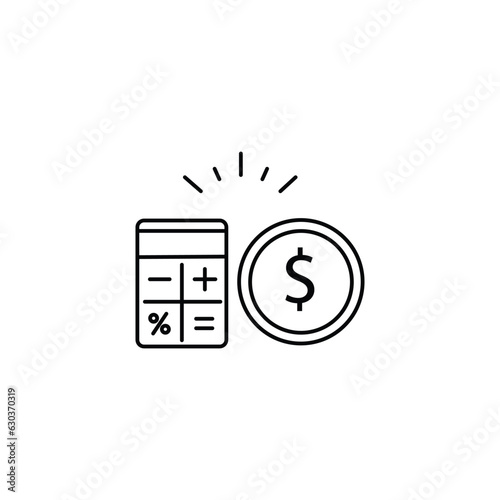 Savings account, financial audition, finance management, budget planning concept, project money, estimate investment risks, business analytics, loan calculation, vector mono line icon