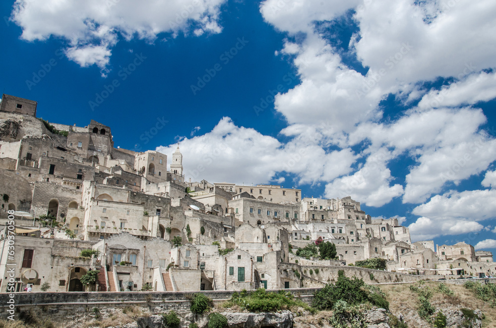 Panorama of Matera Basilicata in beautiful clouds