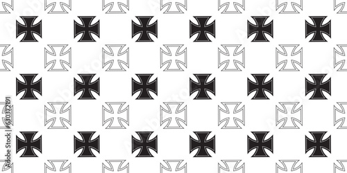 black white Chopper cross seamless pattern