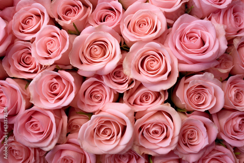 Mesmerizing Pink Rose Blossoms in Abundance  Nature s Delightful Symphony - AI generated