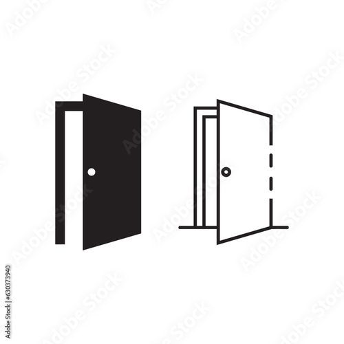 open the door set icon symbol illustration