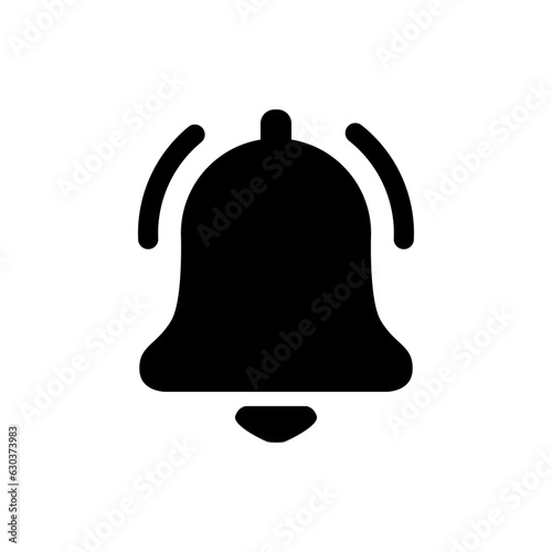 Illustration of a bell with a sign. Notification bell icon.