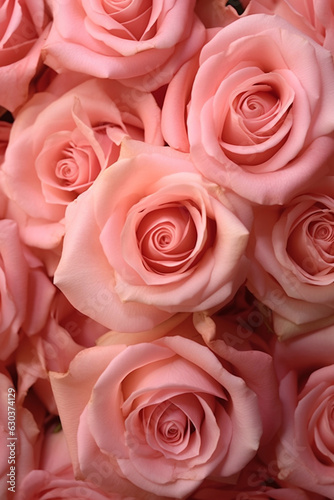 Mesmerizing Pink Rose Blossoms in Abundance  Nature s Delightful Symphony - AI generated