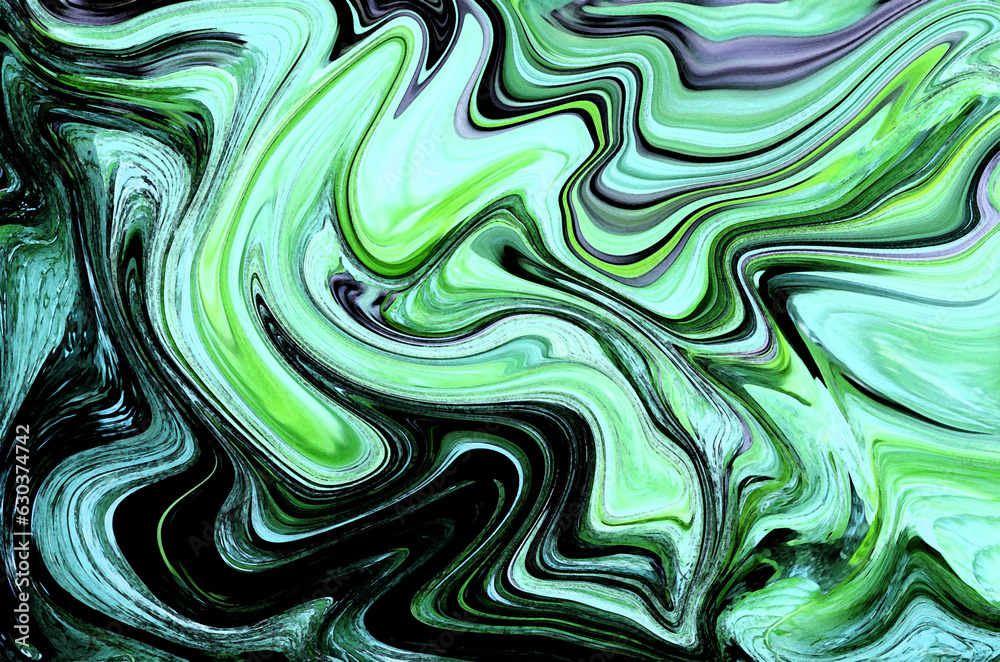 Obraz premium Abstract turquoise background in the form of flowing mass layers.