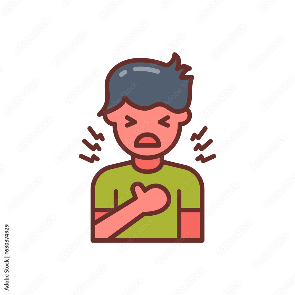 Chest Pain icon in vector. Illustration