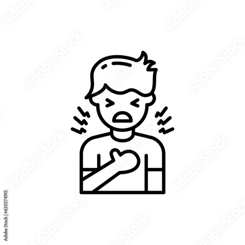 Chest Pain icon in vector. Illustration