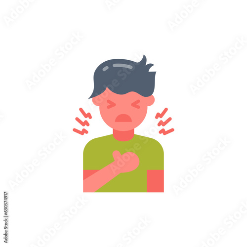 Chest Pain icon in vector. Illustration