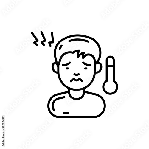 Fever icon in vector. Illustration
