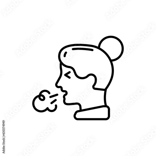 Cough icon in vector. Illustration