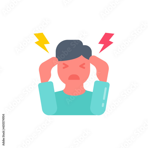Headache icon in vector. Illustration