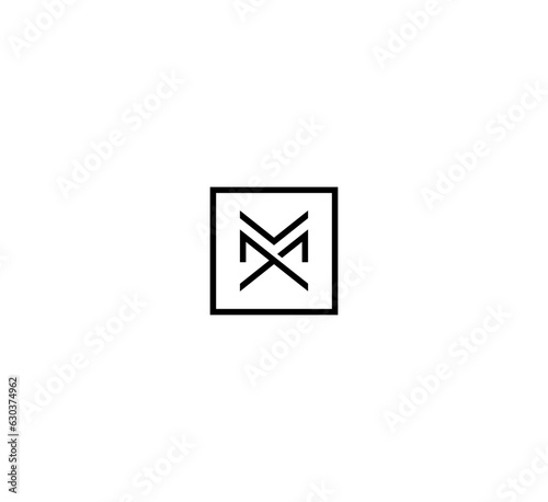 Free Download simple minimal monogram letter M vector logo design - GFXLoad