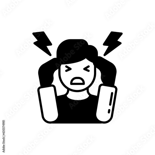 Headache icon in vector. Illustration