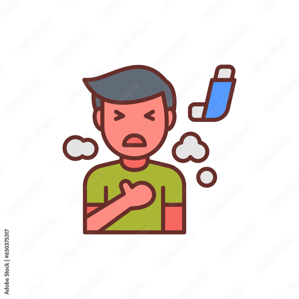 Asthma icon in vector. Illustration Asthma icon in vector. Illustration