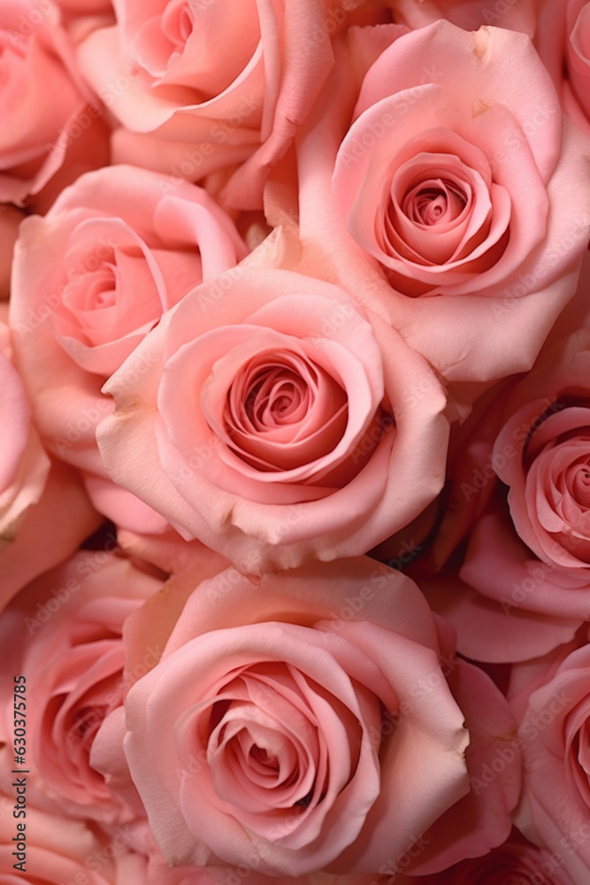Mesmerizing Pink Rose Blossoms in Abundance: Nature's Delightful Symphony - AI generated Mesmerizing Pink Rose Blossoms in Abundance: Nature's Delightful Symphony - AI generated