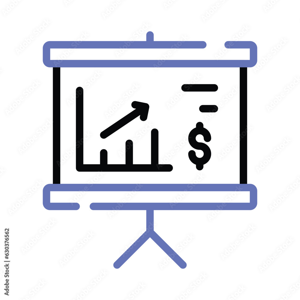 A well crafted icon of presentation board in editable style, business analysis vector A well crafted icon of presentation board in editable style, business analysis vector
