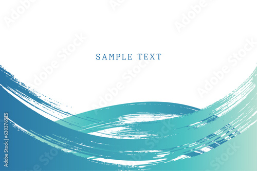 筆で描いた波の和風背景素材