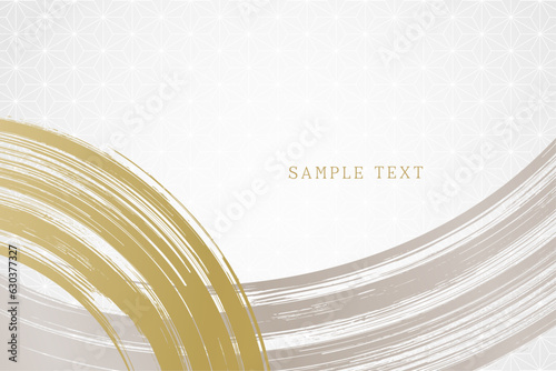 筆で描いた金色と銀色の和風背景素材