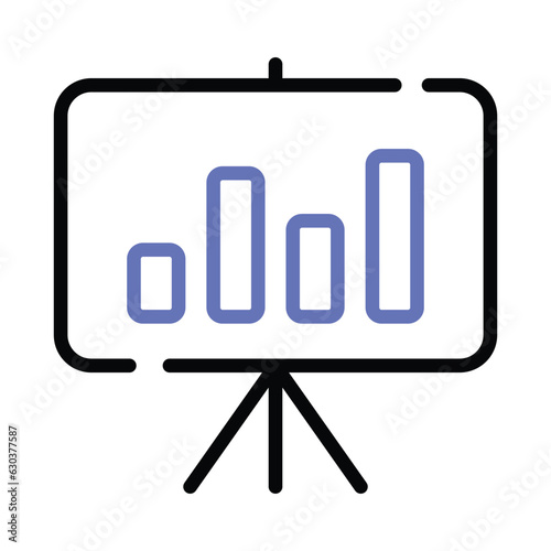 An icon of business graphical presentation, vector of statistical presentation