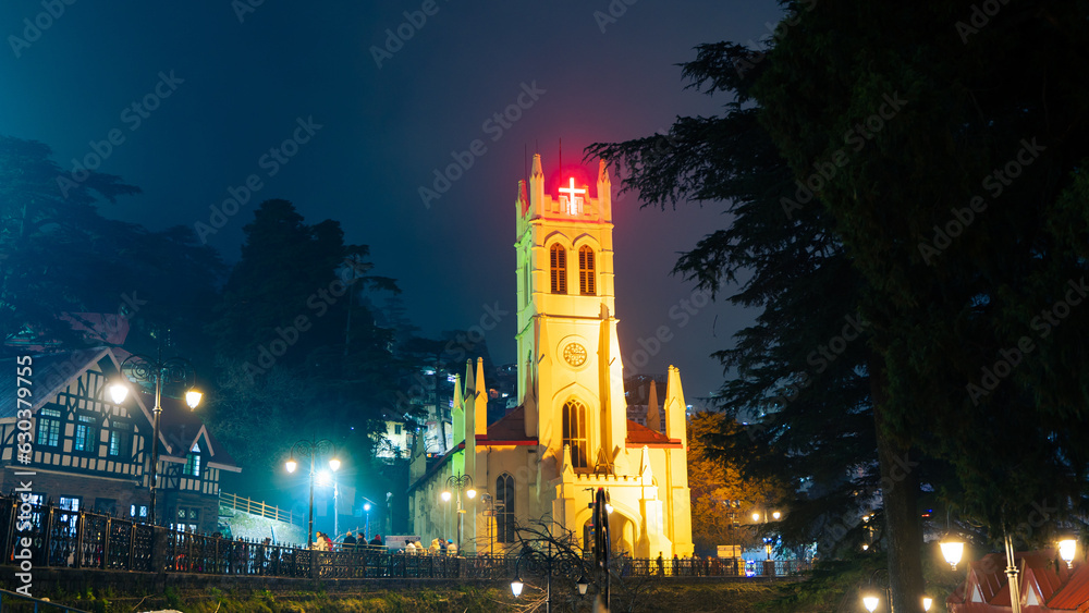 Fototapeta premium Christ Church is located in Shimla, Himachal Pradesh, India