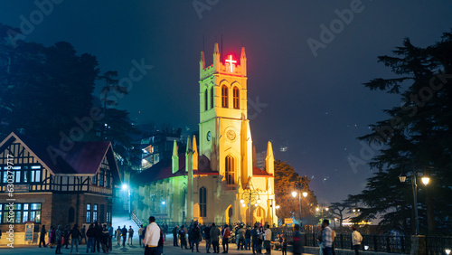 Christ Church is located in Shimla, Himachal Pradesh, India photo