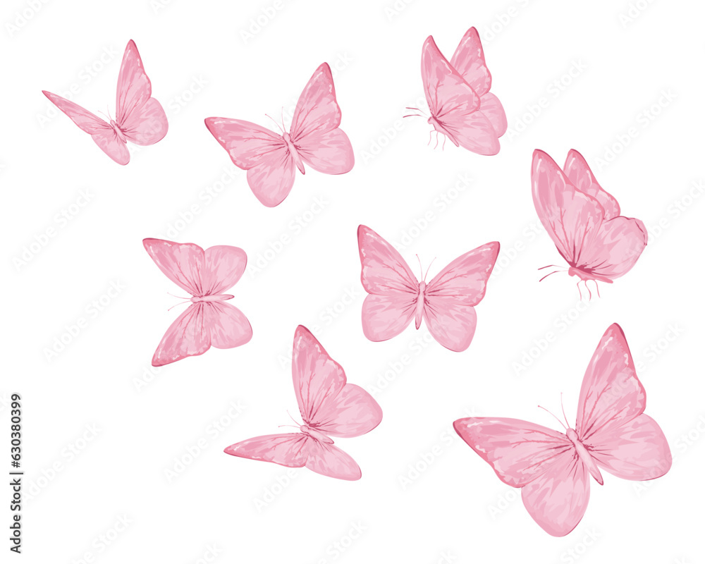 set of butterflies