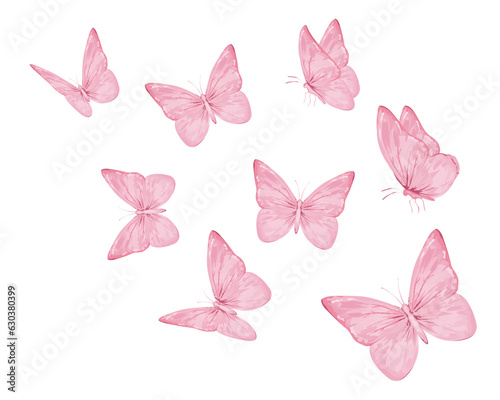 set of butterflies