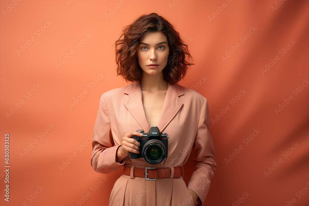 A woman taking a photo with a camera