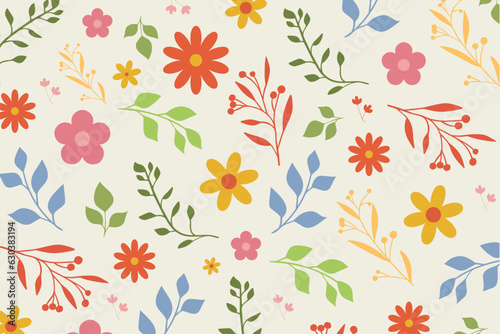 Floral seamless spring pattern