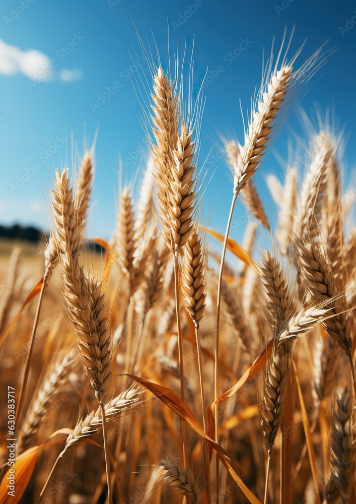 A Wheat Field Basking in the Radiant Glow of Summer Daylight. Generative A A Wheat Field Basking in the Radiant Glow of Summer Daylight. Generative A