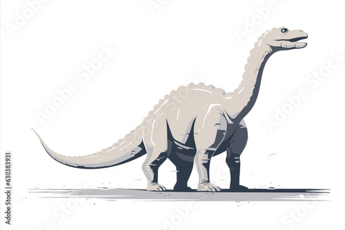 Diplodocus vector art still life painting flat illustration © Ployker