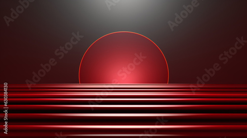 Red minimalist Room, Background concept. Generative AI. © NoOneSaid