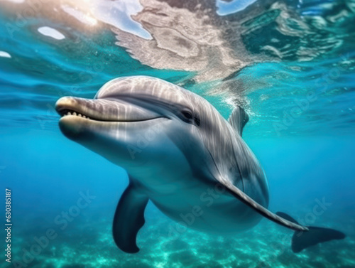 Dolphins in their Natural Habitat, Wildlife Photography, Generative AI