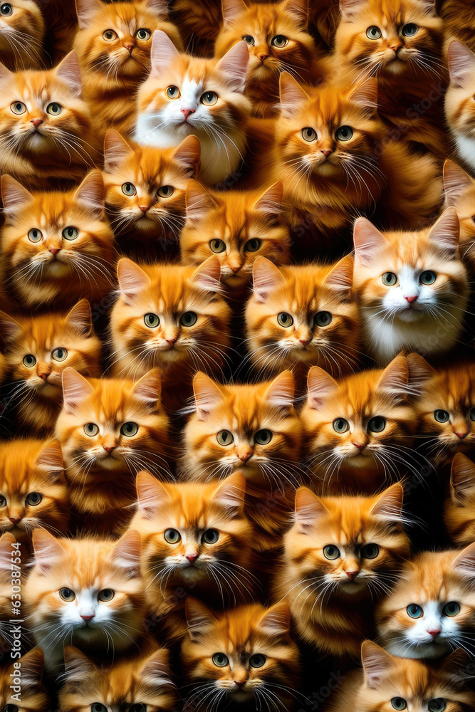 many cute cats, generated by artificial intelligence