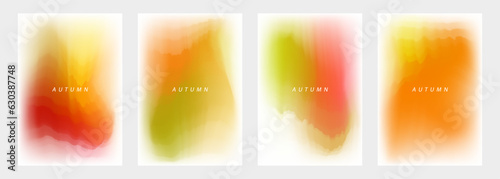Autumn theme collection with color gradients. Fall season backgrounds for creative seasonal graphic design. Vector illustration.