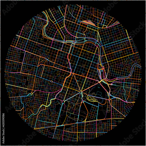 Colorful Map of Cordoba with all major and minor roads.
