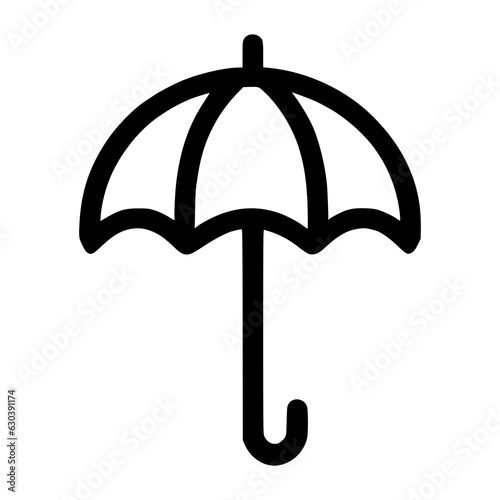 professional vector icon of a parasol. monoline icon of an umbrella. simple outline icon of a parasol