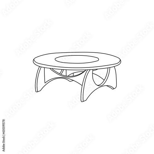 Coffee Table line icon, outline vector, linear style logo illustration design template © Zubet