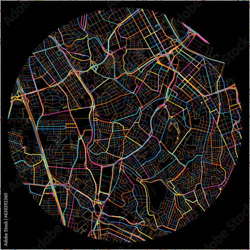Colorful Map of SantoAndre with all major and minor roads.