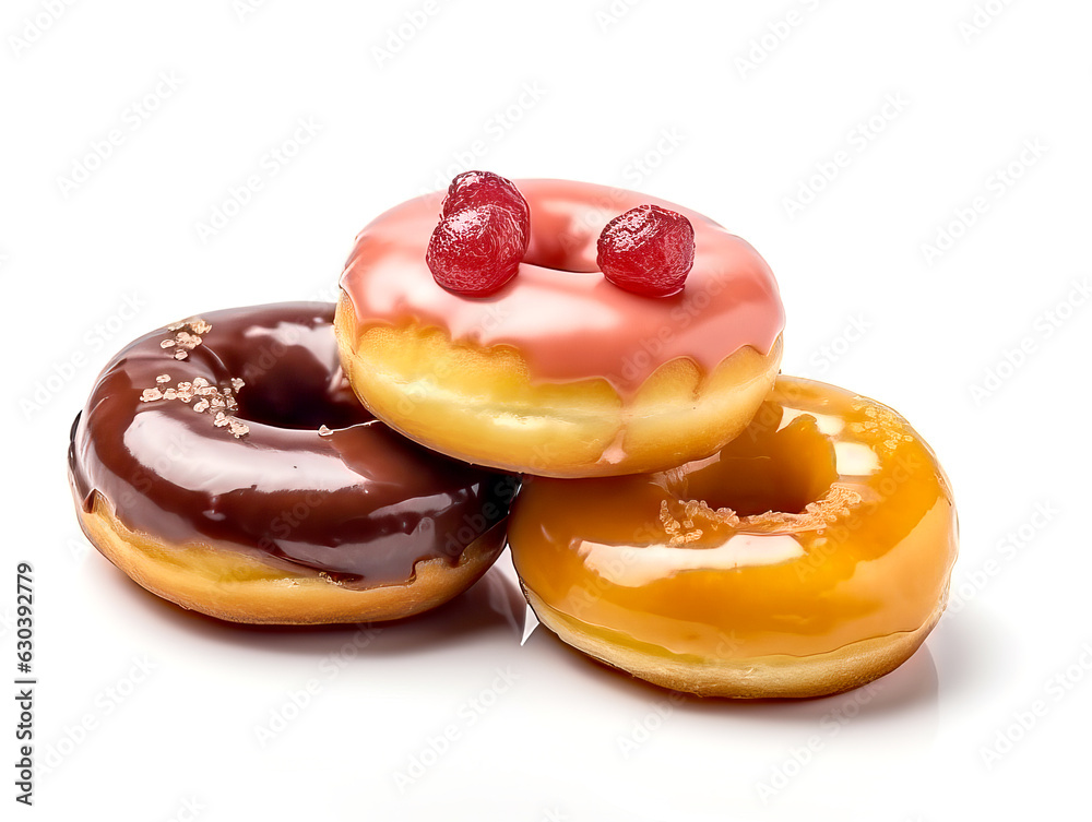 Chocolate donuts isolated on white background.. Chocolate donuts isolated on white background..