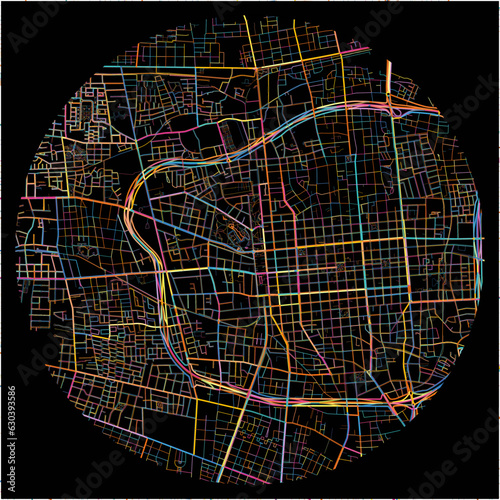 Colorful Map of SanJuan with all major and minor roads.