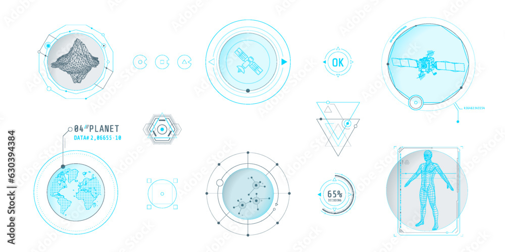Design elements for infographic of data communication.