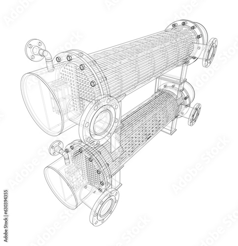 Petroleum Equipment. Vector rendering of 3d