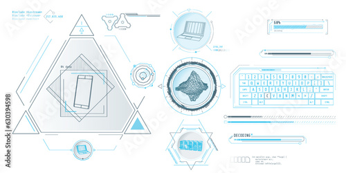 Design elements for infographic of big data.