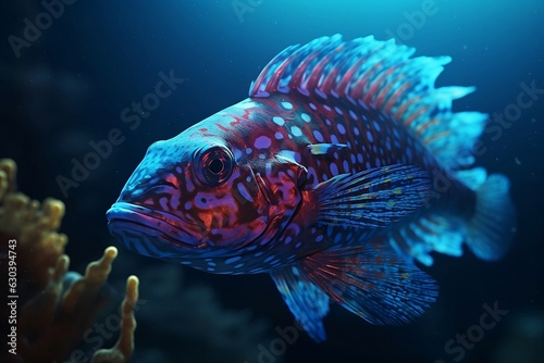 fish in aquarium. Generative AI. © D