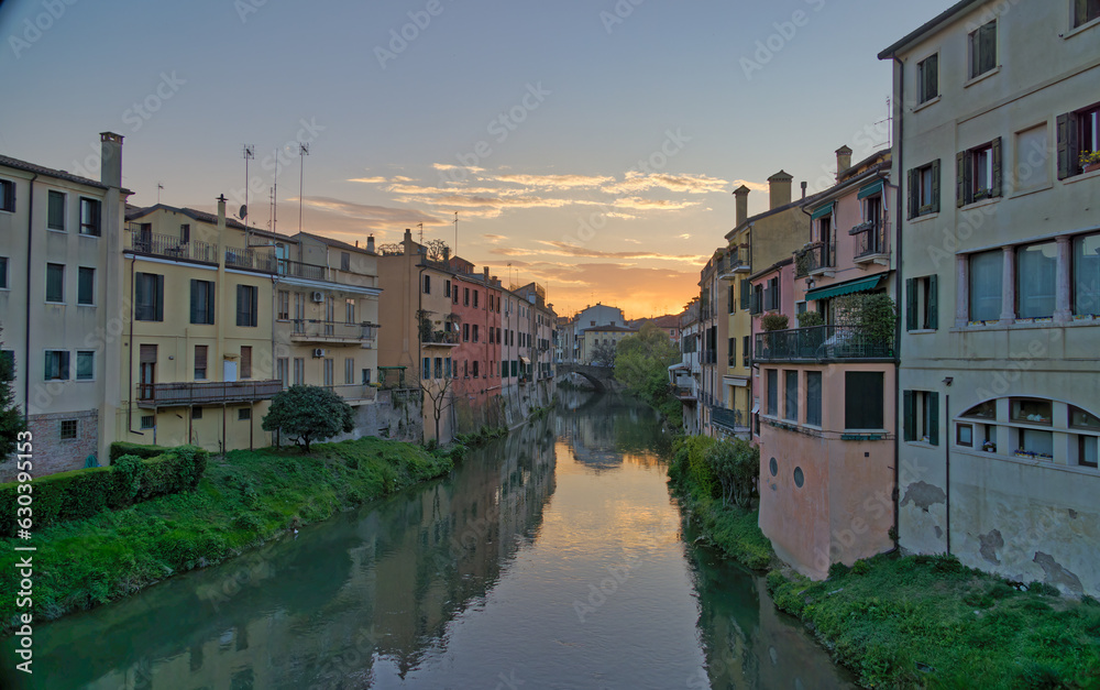 Twilight Romance in Padua Canal at Sunset