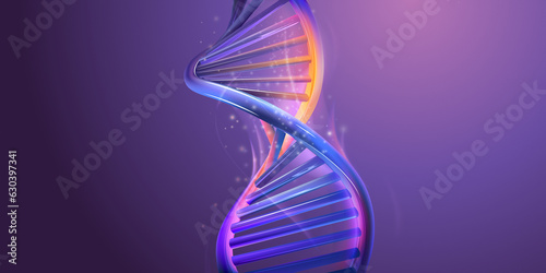 Double helix structure of abstract DNA model.