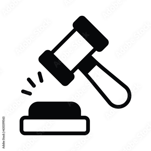 An icon of auction law in modern design style, ready to use vector