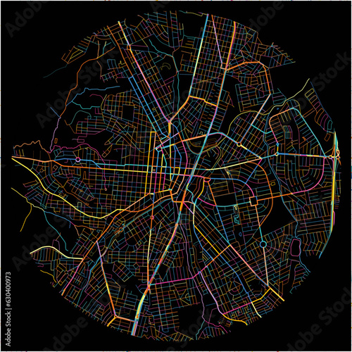 Colorful Map of Anapolis with all major and minor roads.