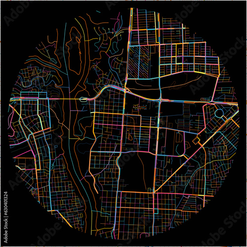 Colorful Map of FozdoIguacu with all major and minor roads. photo