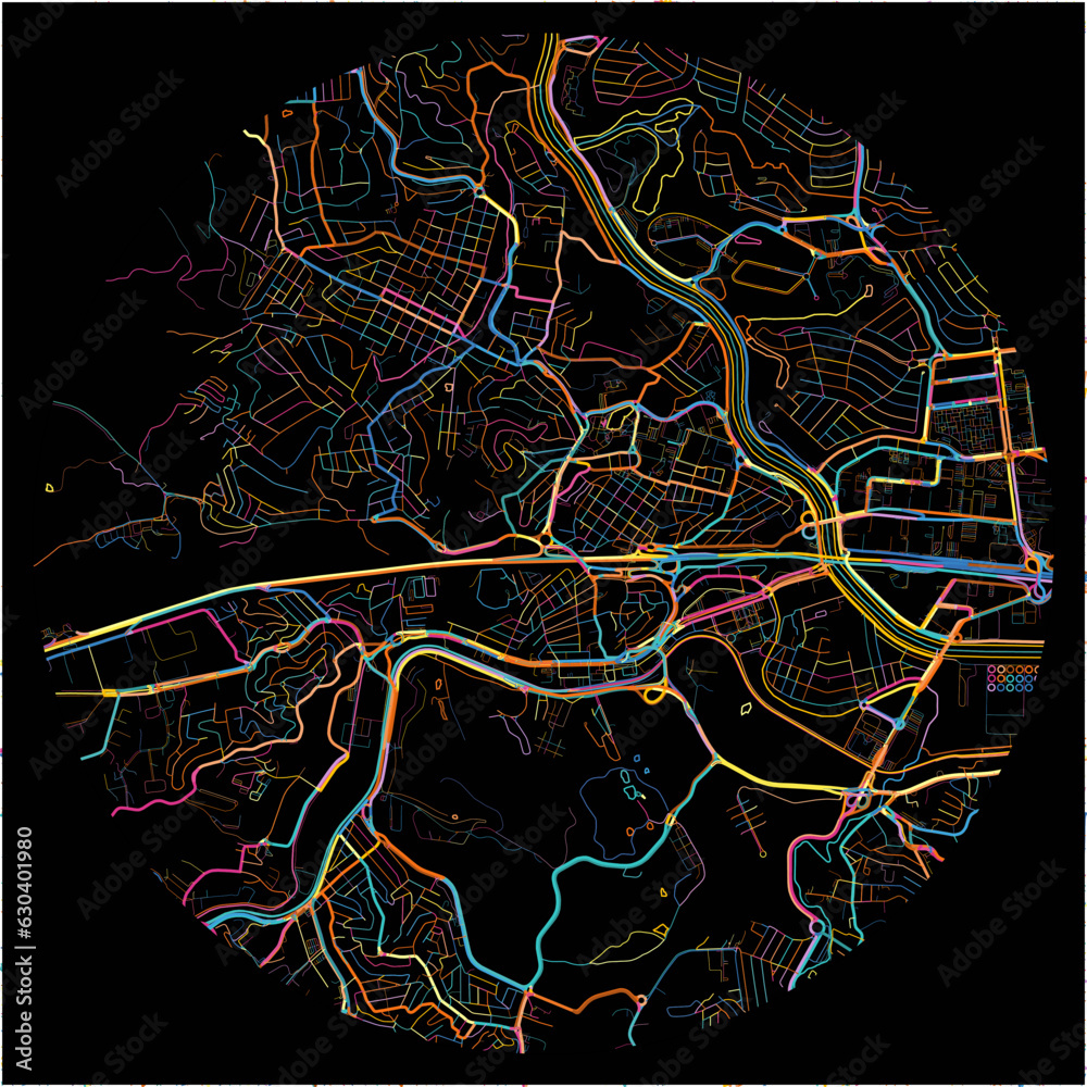 Colorful Map of Barueri with all major and minor roads. vector de Stock ...